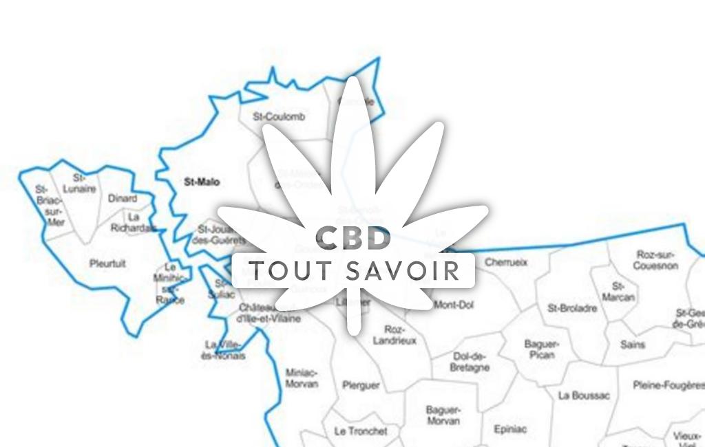 Village à Laille avec feuille Cannabis CBD