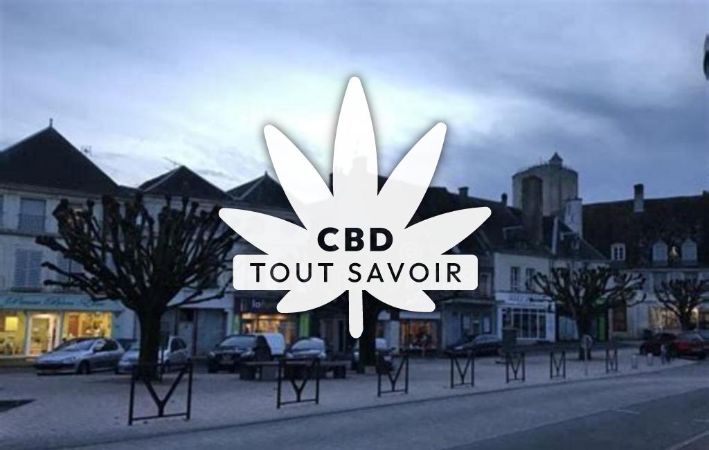 Village à Issoudun avec feuille Cannabis CBD