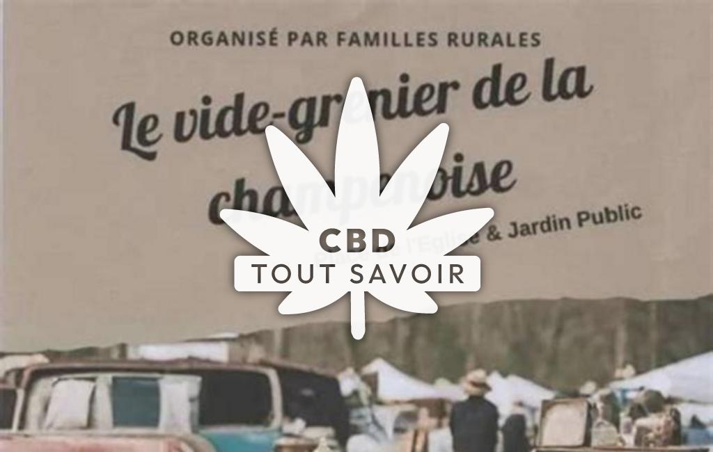 Village à La-Champenoise avec feuille Cannabis CBD
