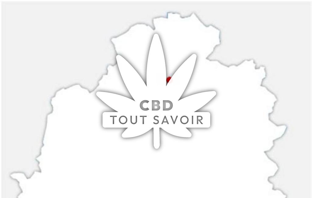 Village à Baudres avec feuille Cannabis CBD