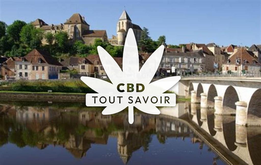 Village à Bretagne avec feuille Cannabis CBD
