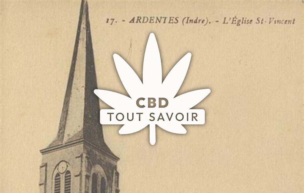 Village à Ardentes avec feuille Cannabis CBD