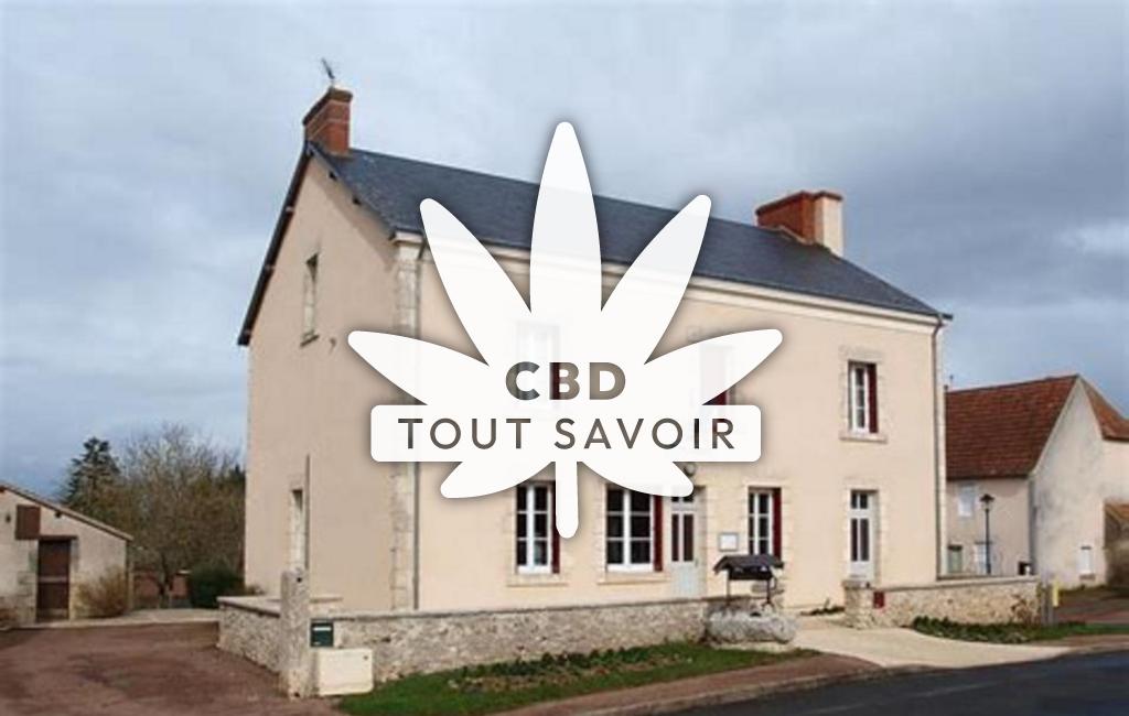 Village à Jeu-les-Bois avec feuille Cannabis CBD