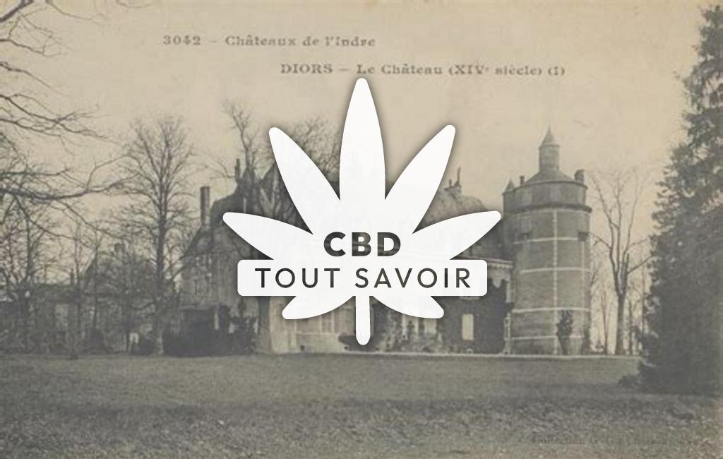 Village à Diors avec feuille Cannabis CBD