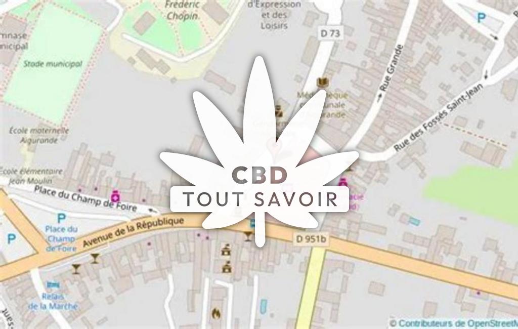 Village à Aigurande avec feuille Cannabis CBD