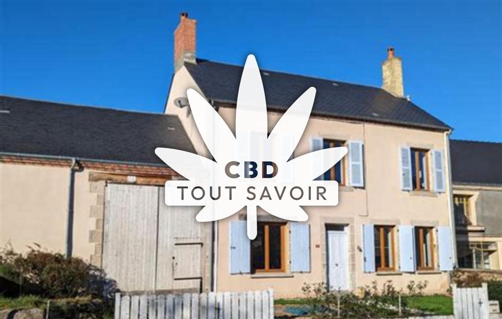Village à Feusines avec feuille Cannabis CBD