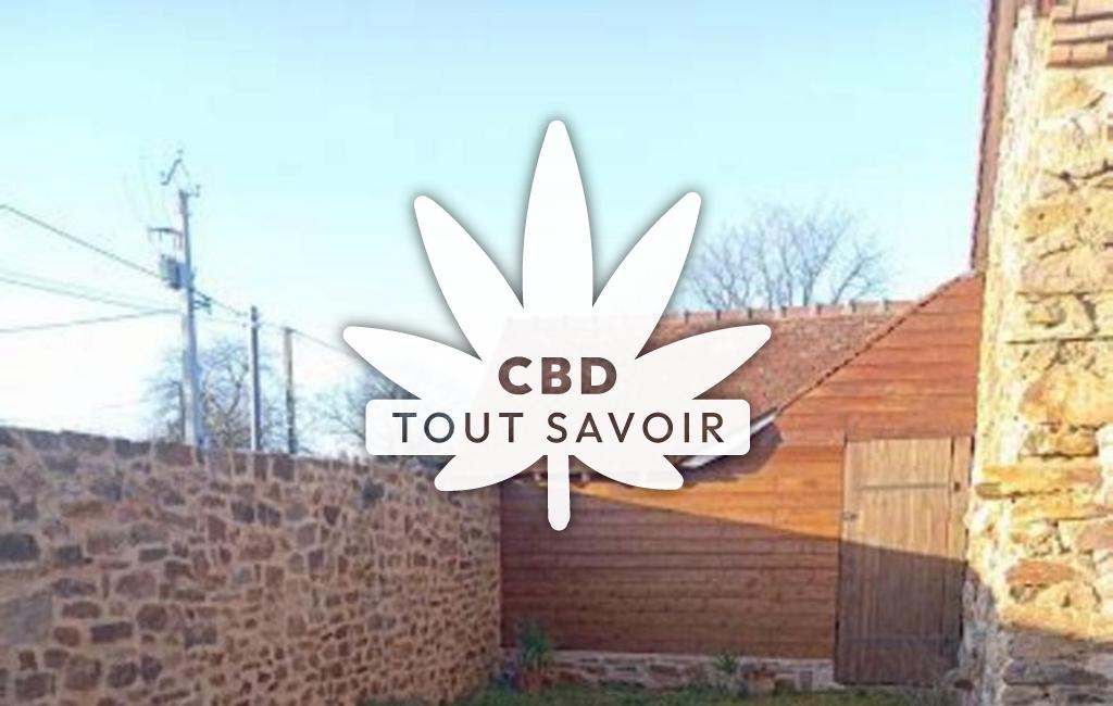 Village à Pouligny-Notre-Dame avec feuille Cannabis CBD