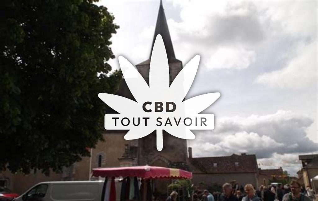 Village à Pouligny-Saint-Martin avec feuille Cannabis CBD