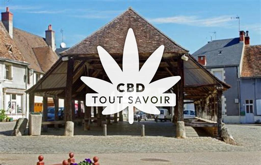 Village à Sainte-Severe-sur-Indre avec feuille Cannabis CBD