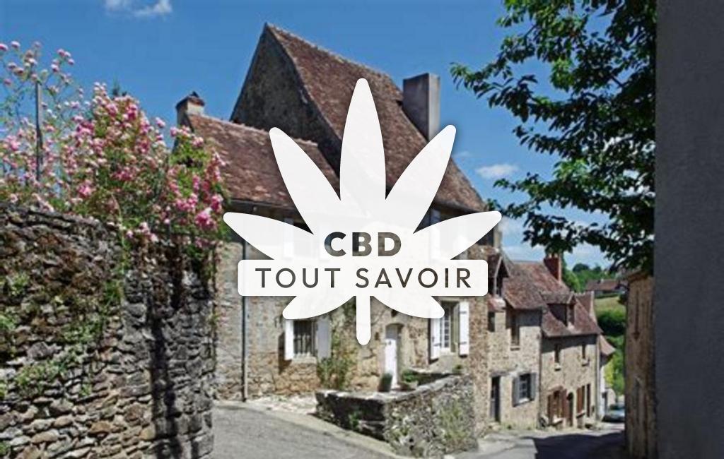 Village à Parnac avec feuille Cannabis CBD