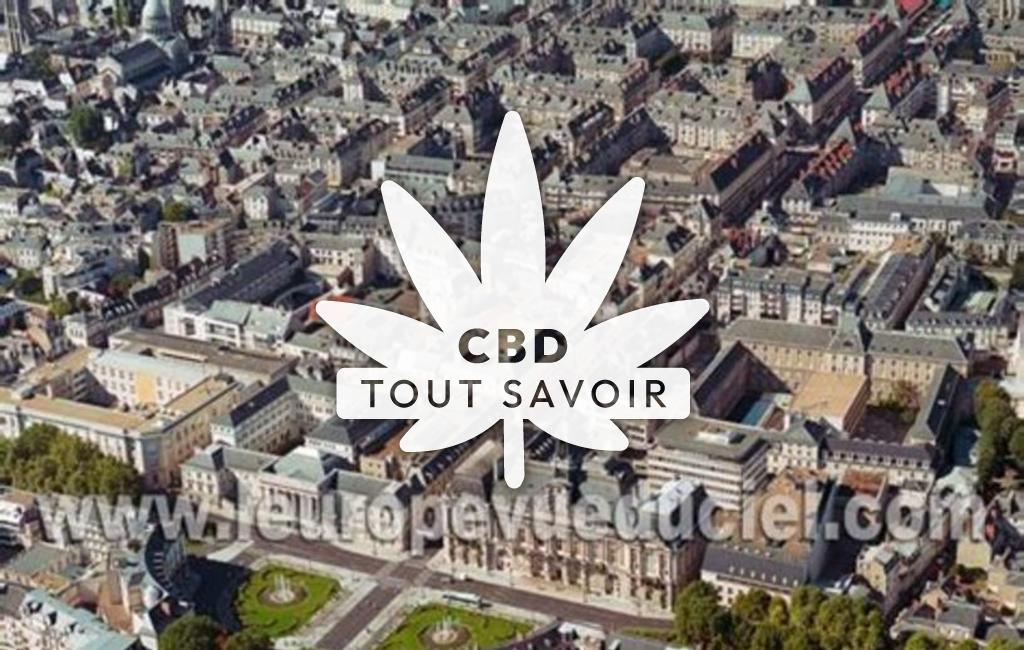 Village à Roussines avec feuille Cannabis CBD
