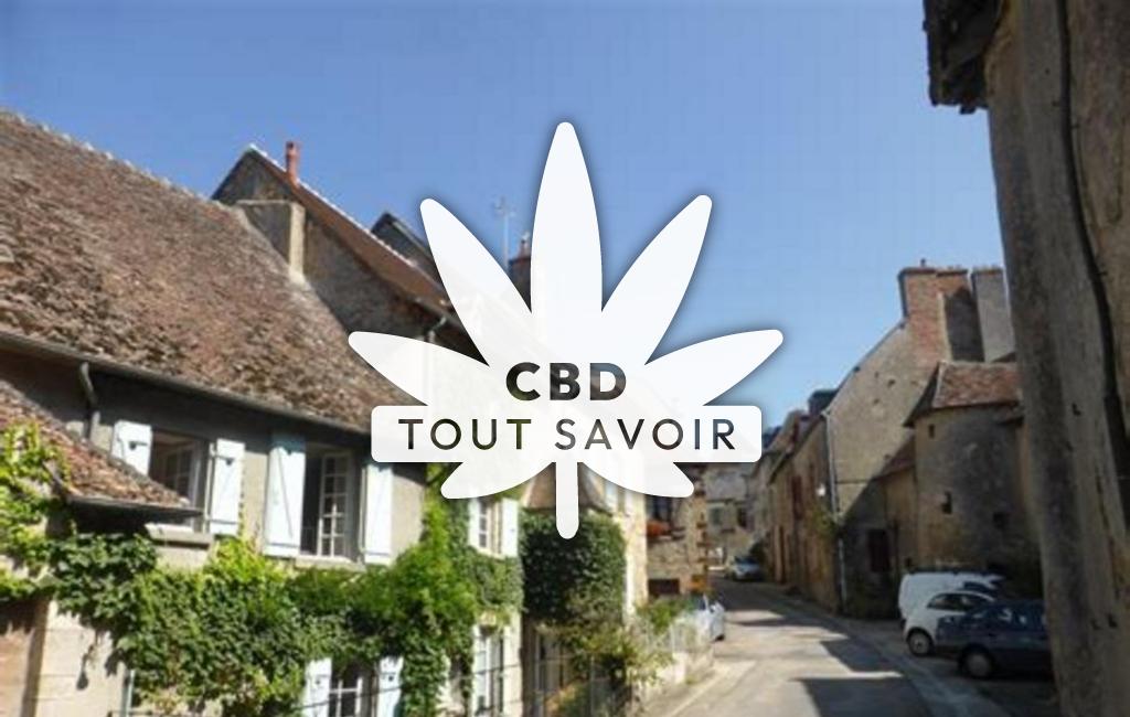 Village à Saint-Benoit-du-Sault avec feuille Cannabis CBD