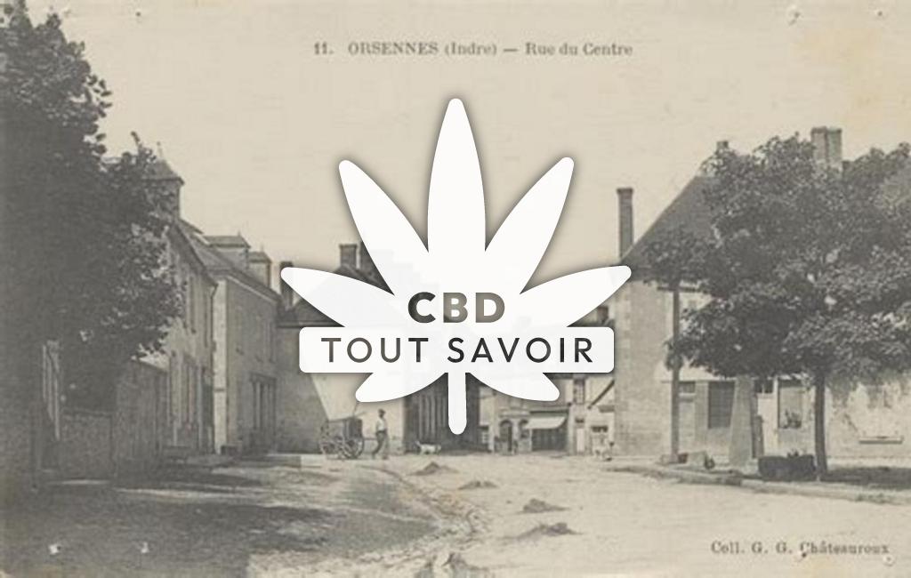 Village à Orsennes avec feuille Cannabis CBD
