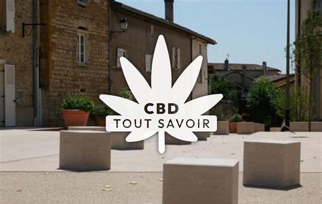 Village à Pommiers avec feuille Cannabis CBD