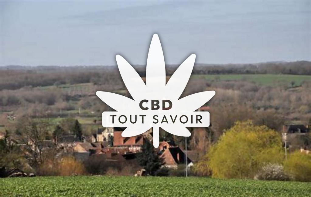 Village à Le-Menoux avec feuille Cannabis CBD