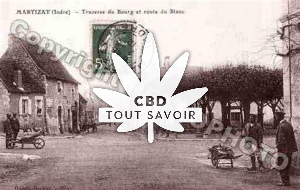 Village à Martizay avec feuille Cannabis CBD