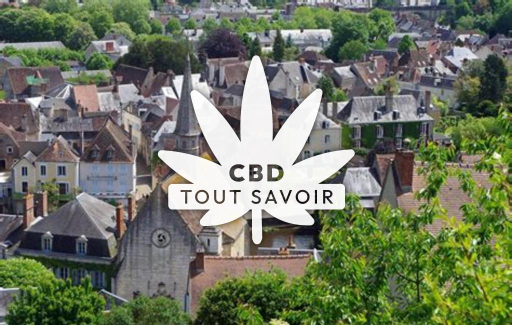 Village à Neons-sur-Creuse avec feuille Cannabis CBD