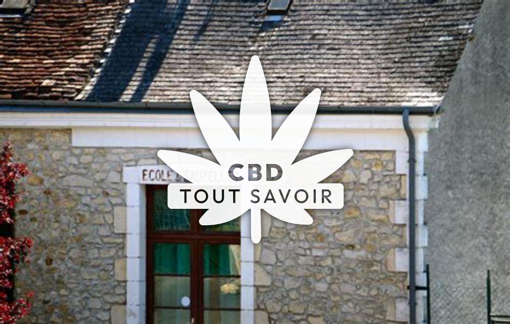 Village à Sauzelles avec feuille Cannabis CBD