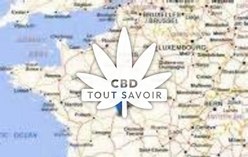 Village à Lys-Saint-Georges avec feuille Cannabis CBD