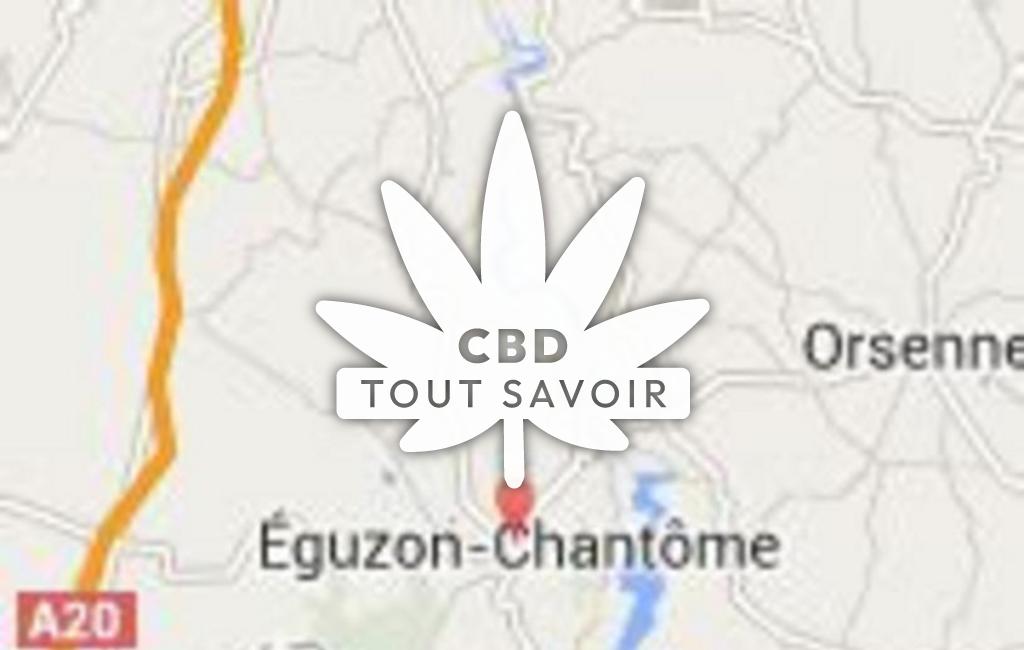 Village à Eguzon-Chantome avec feuille Cannabis CBD