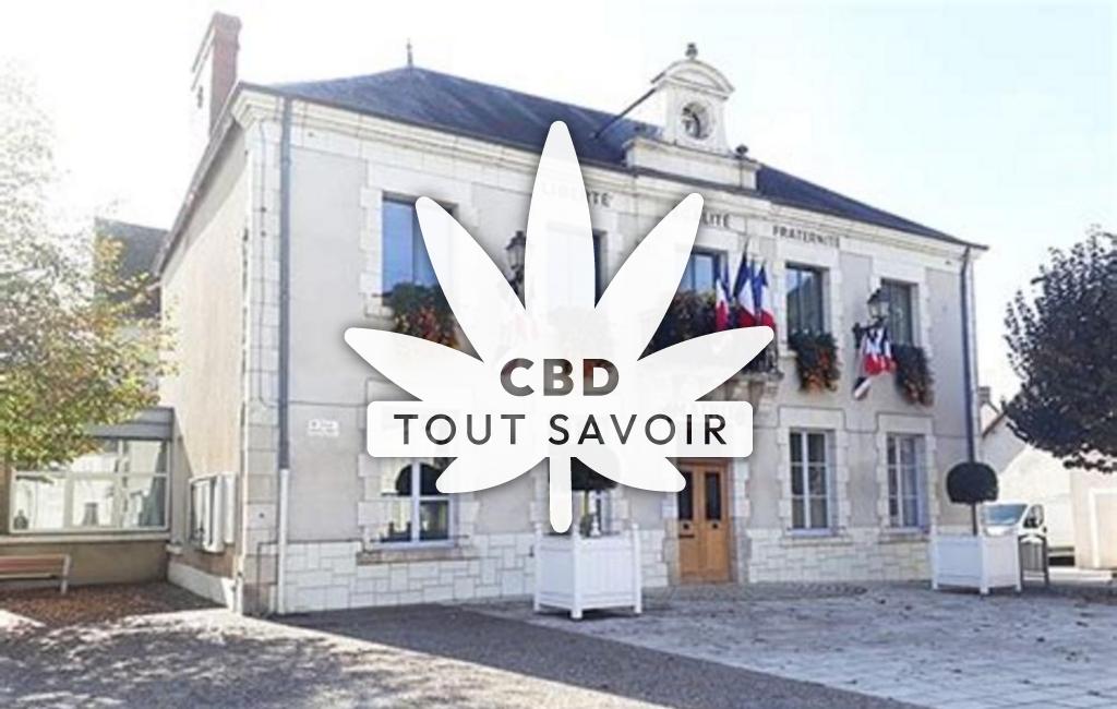 Village à Villedieu-sur-Indre avec feuille Cannabis CBD