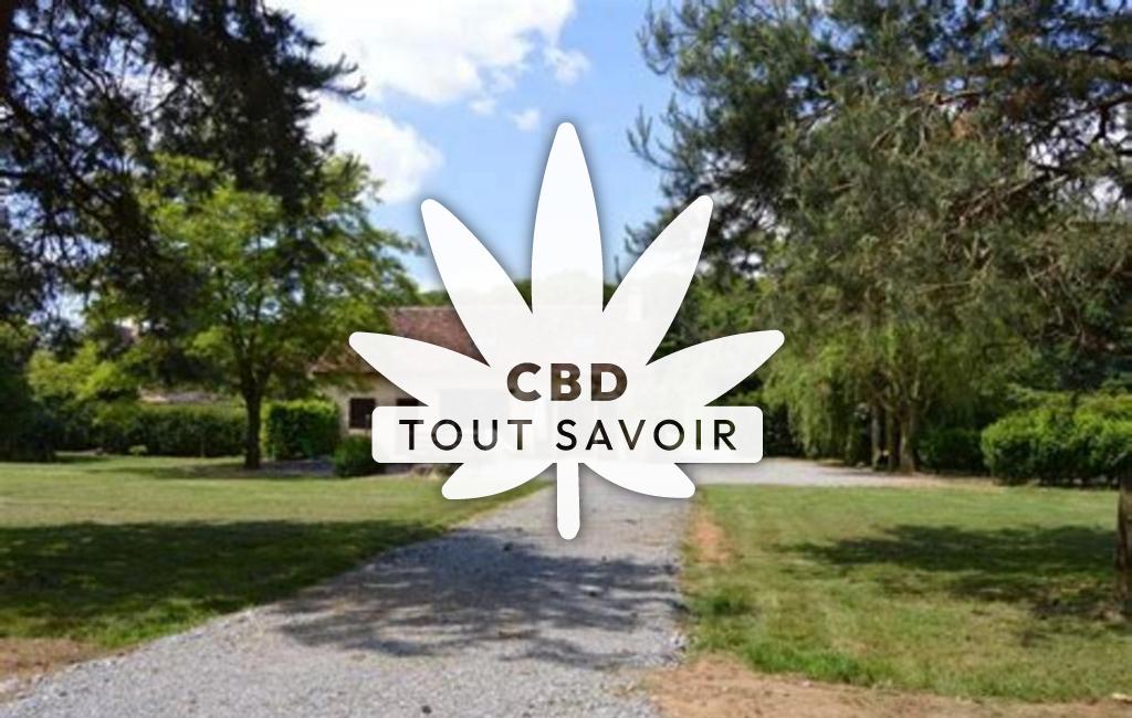 Village à Mouhers avec feuille Cannabis CBD