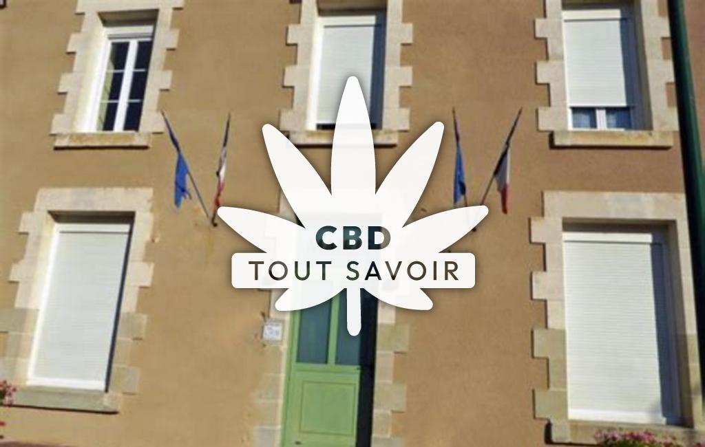 Village à Saint-Christophe-en-Boucherie avec feuille Cannabis CBD