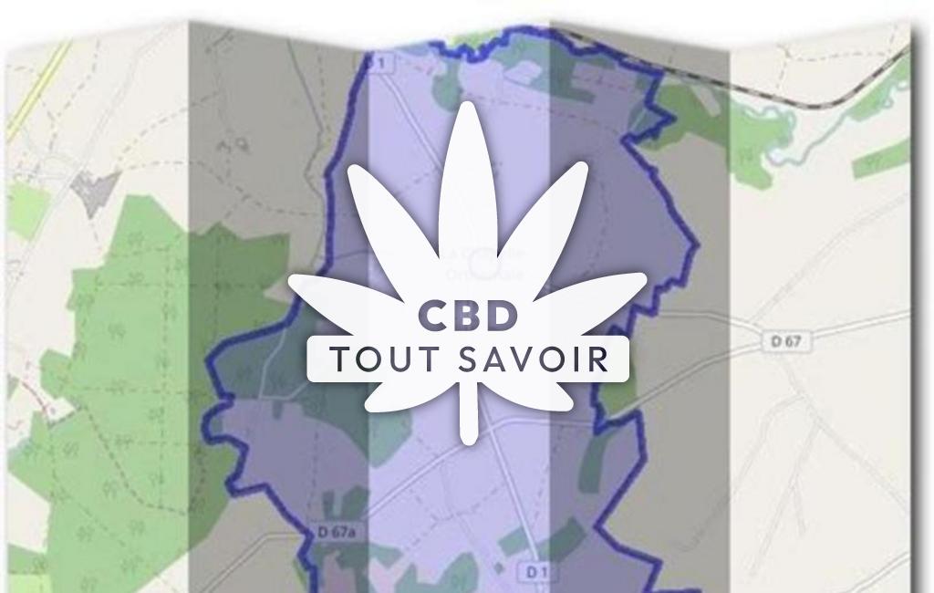 Village à La-Chapelle-Orthemale avec feuille Cannabis CBD