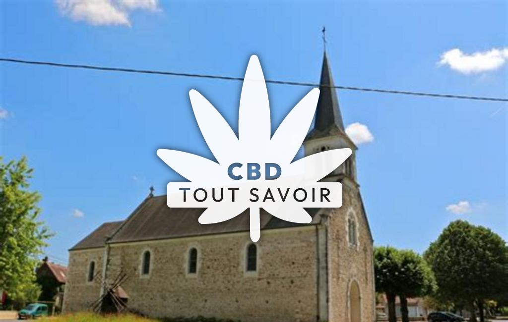 Village à Sainte-Gemme avec feuille Cannabis CBD