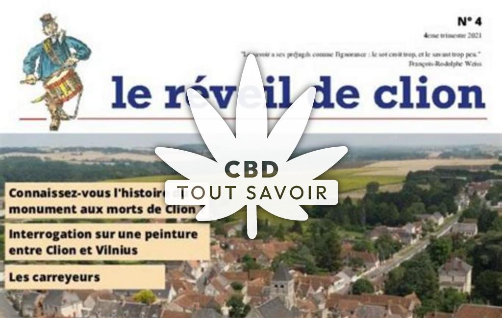 Village à Clion avec feuille Cannabis CBD