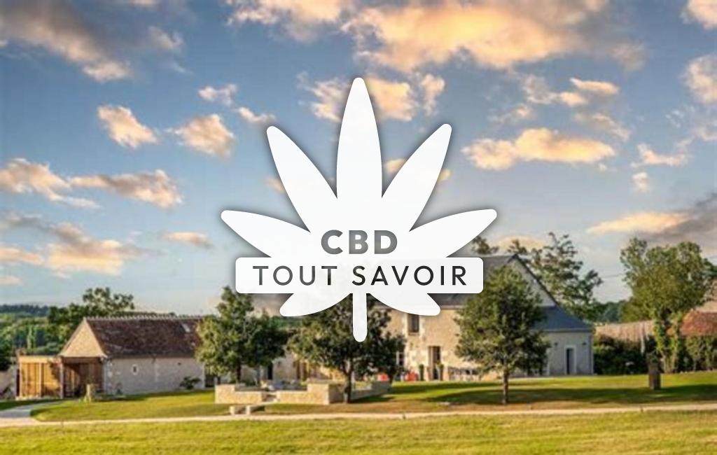 Village à Flere-la-Riviere avec feuille Cannabis CBD