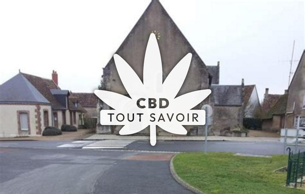 Village à Auzouer-en-Touraine avec feuille Cannabis CBD