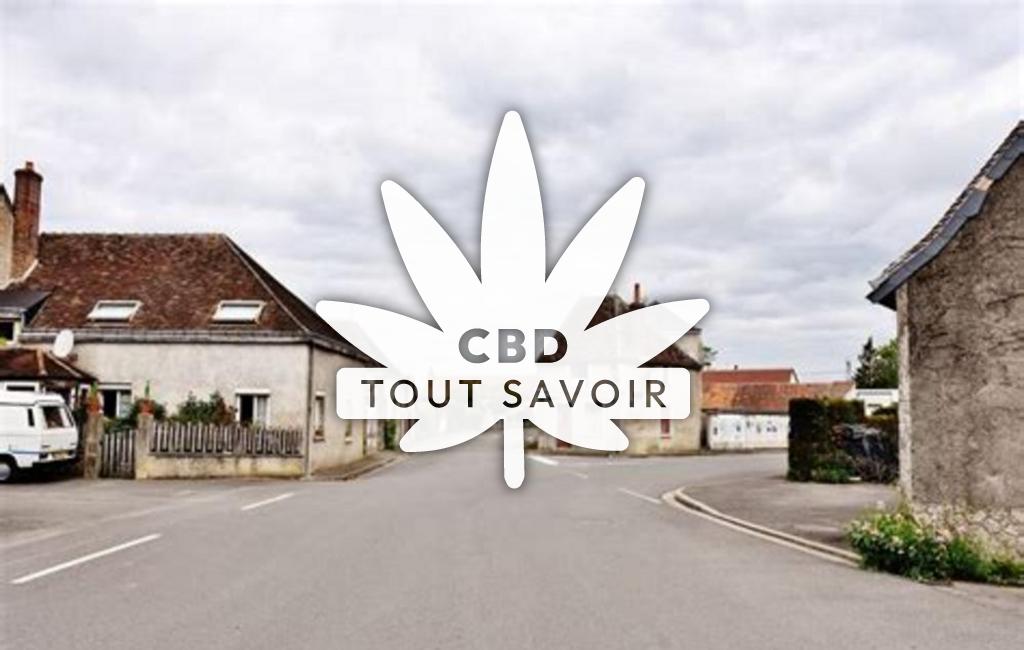 Village à Morand avec feuille Cannabis CBD