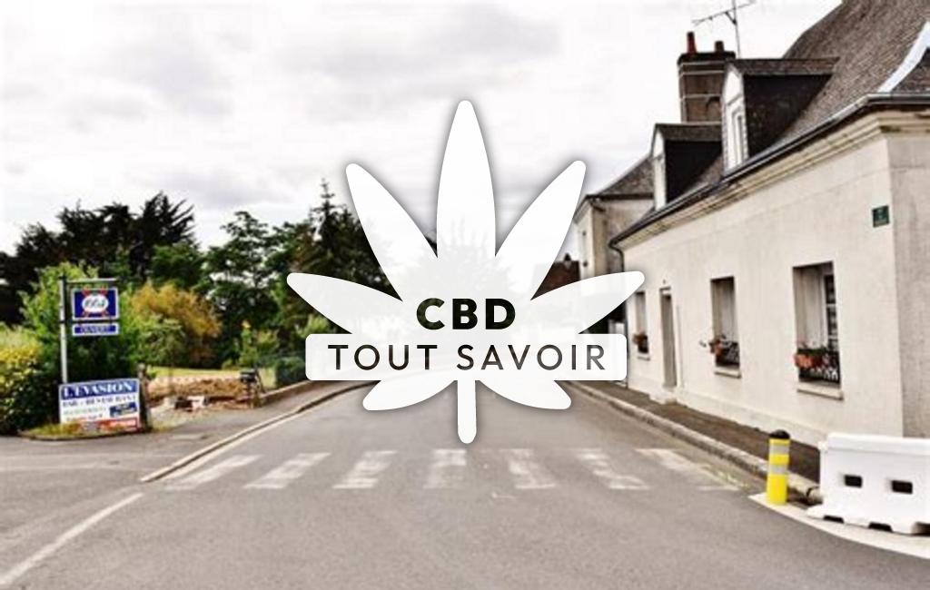 Village à Saunay avec feuille Cannabis CBD