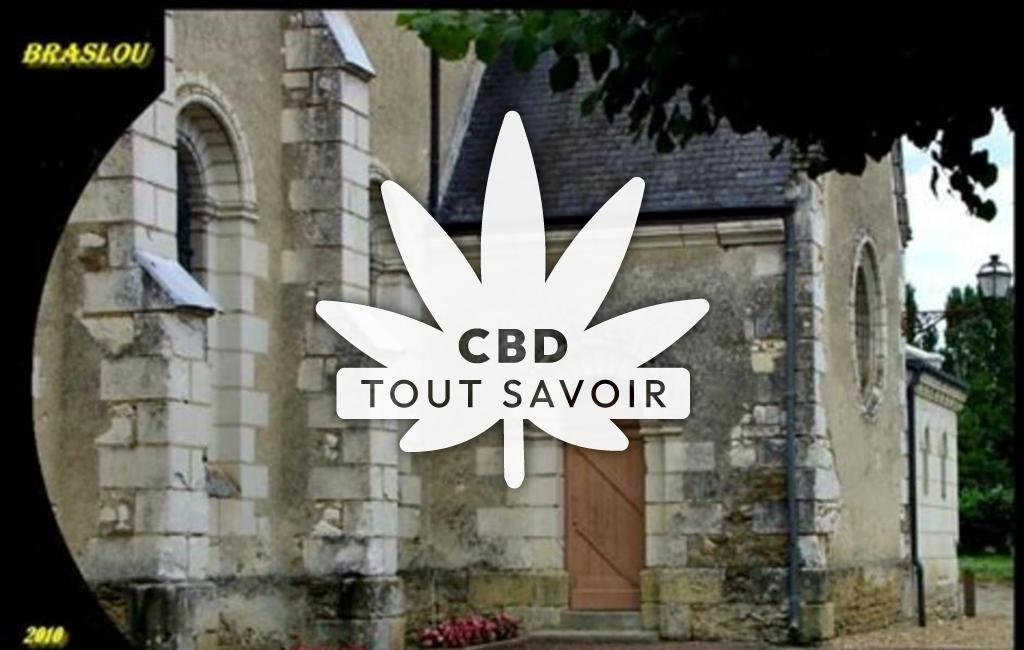 Village à Braslou avec feuille Cannabis CBD