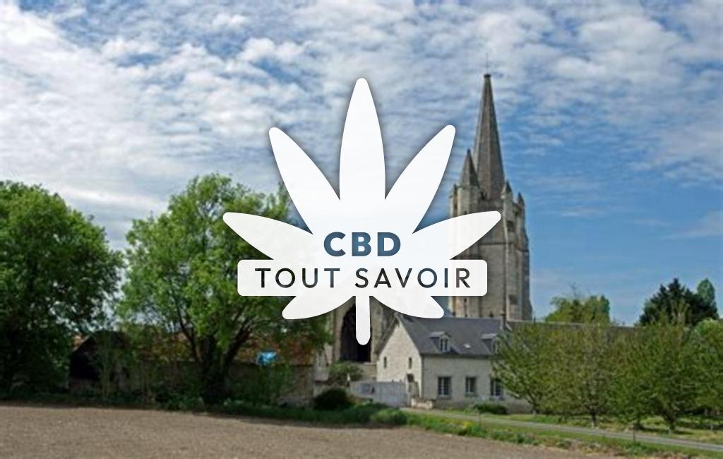 Village à Braye-sous-Faye avec feuille Cannabis CBD