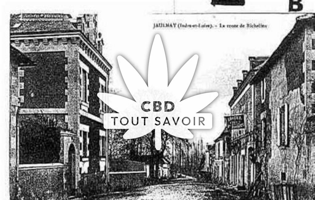 Village à Jaulnay avec feuille Cannabis CBD