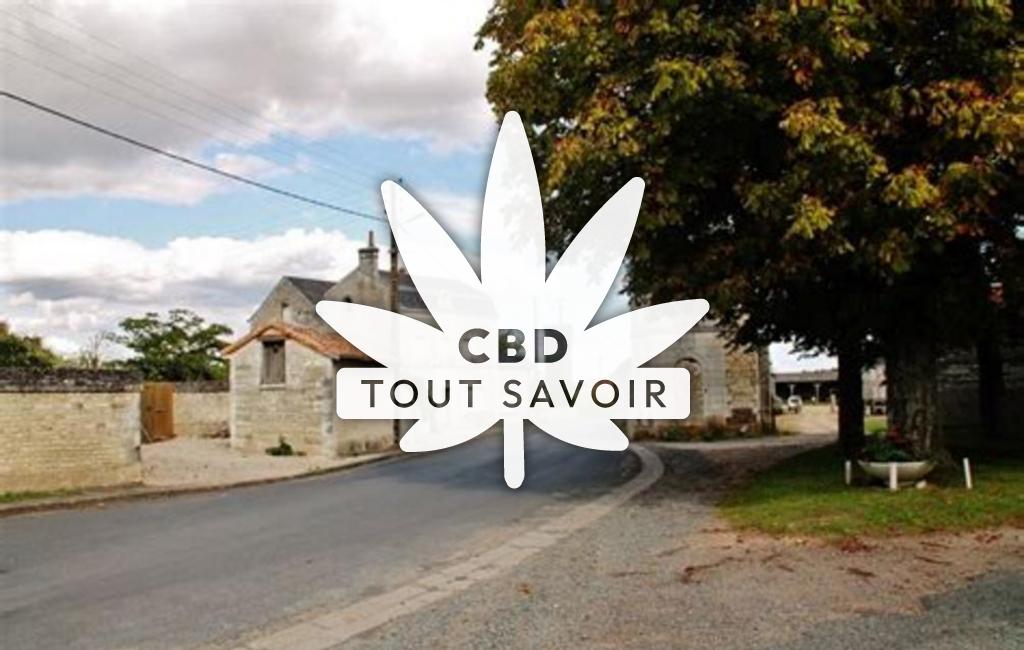 Village à La-Tour-Saint-Gelin avec feuille Cannabis CBD