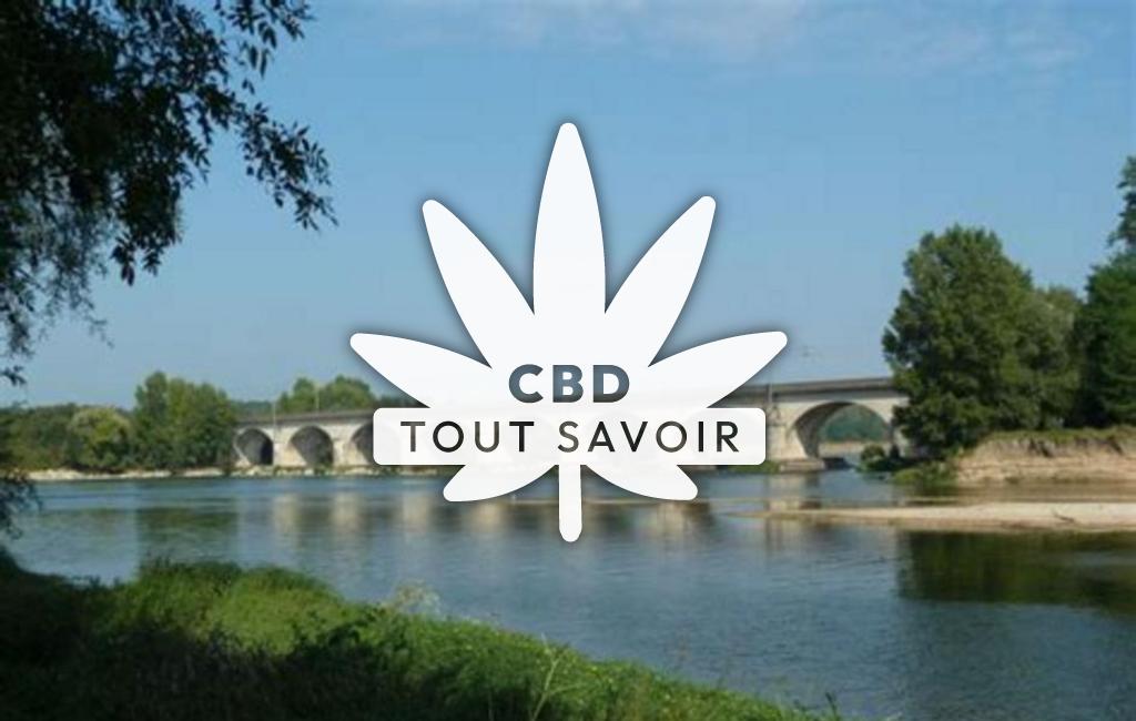 Village à Cinq-Mars-la-Pile avec feuille Cannabis CBD
