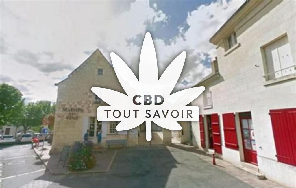 Village à Bourgueil avec feuille Cannabis CBD