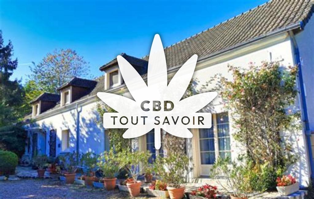 Village à Luzille avec feuille Cannabis CBD