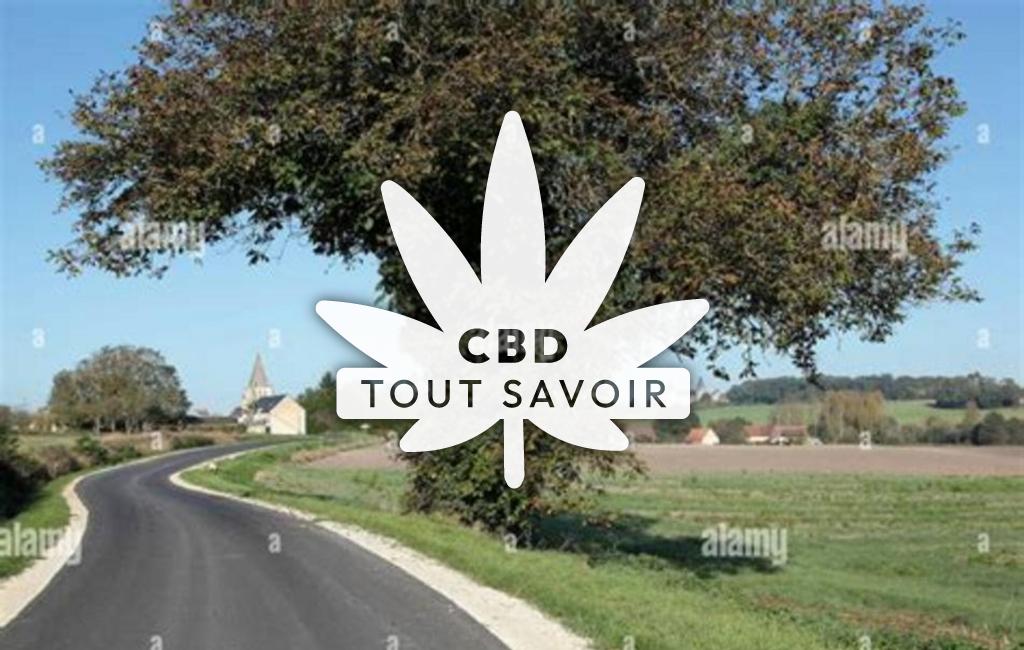 Village à Civray-sur-Esves avec feuille Cannabis CBD