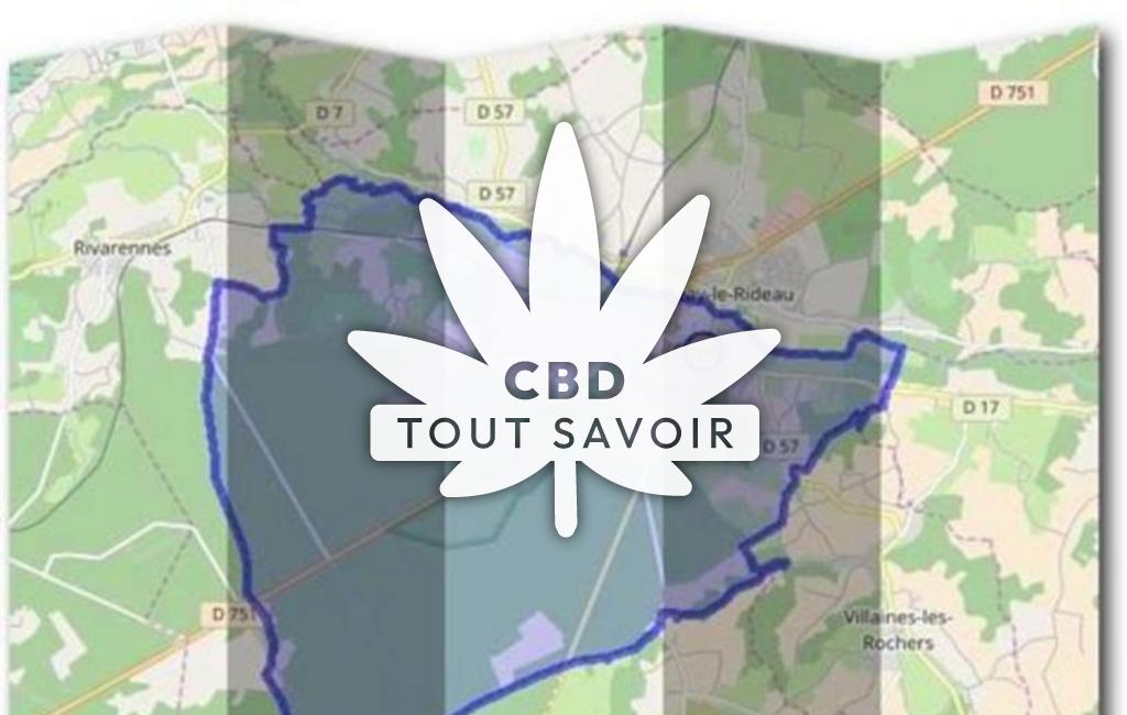 Village à Cheille avec feuille Cannabis CBD
