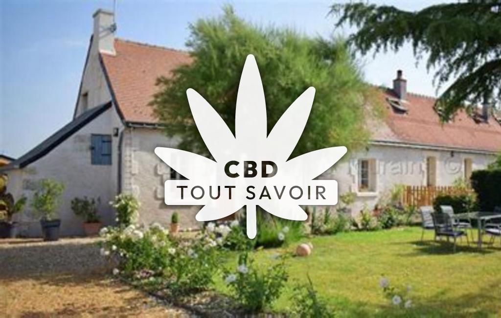 Village à Druye avec feuille Cannabis CBD
