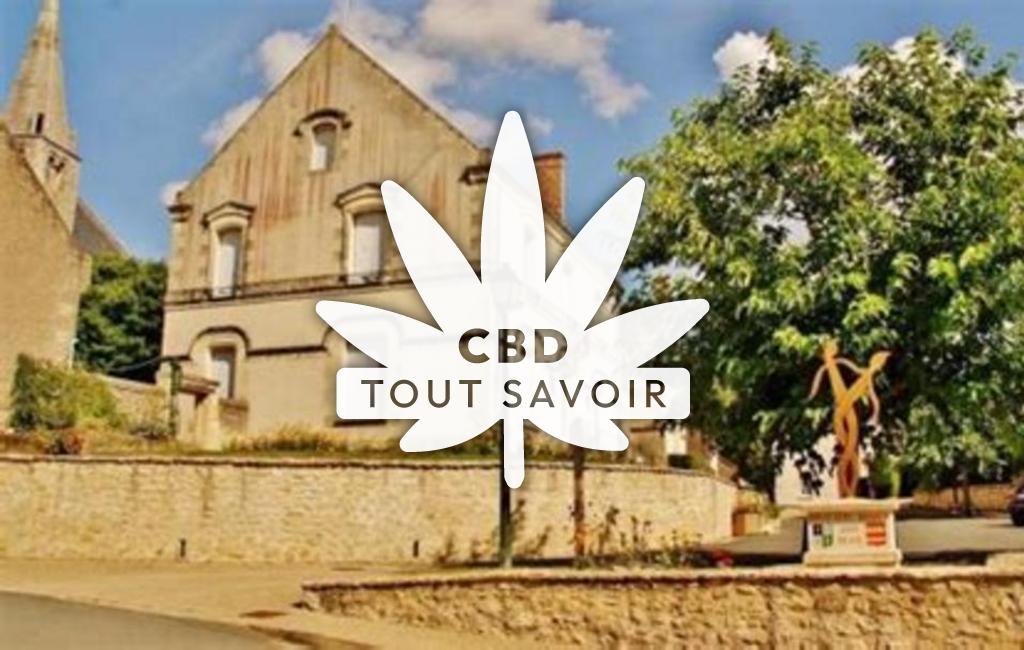 Village à Avon-les-Roches avec feuille Cannabis CBD