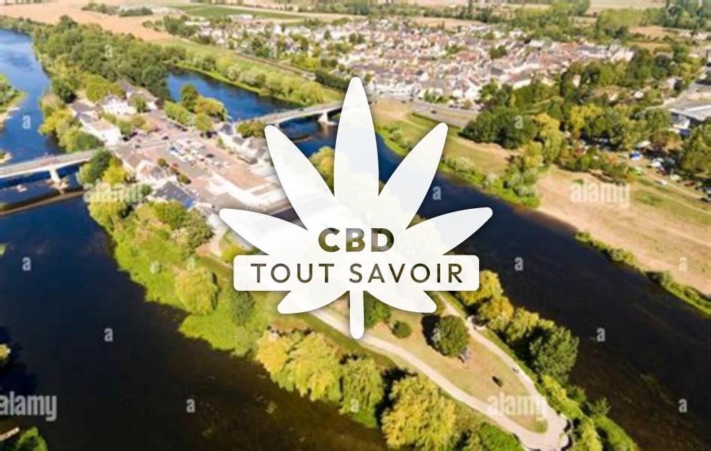 Village à L'Ile-Bouchard avec feuille Cannabis CBD