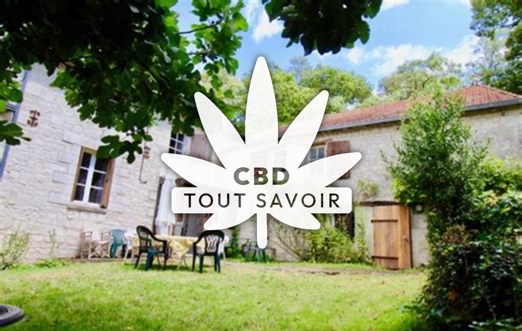 Village à Sazilly avec feuille Cannabis CBD