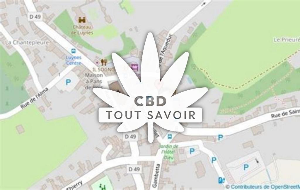 Village à Luynes avec feuille Cannabis CBD