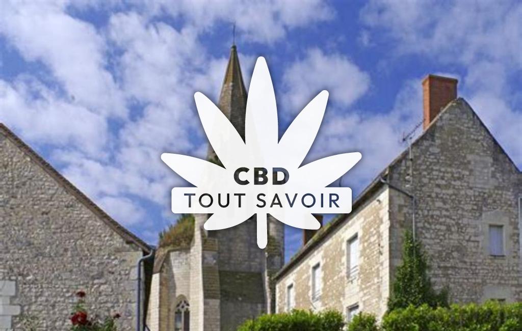 Village à Bournan avec feuille Cannabis CBD
