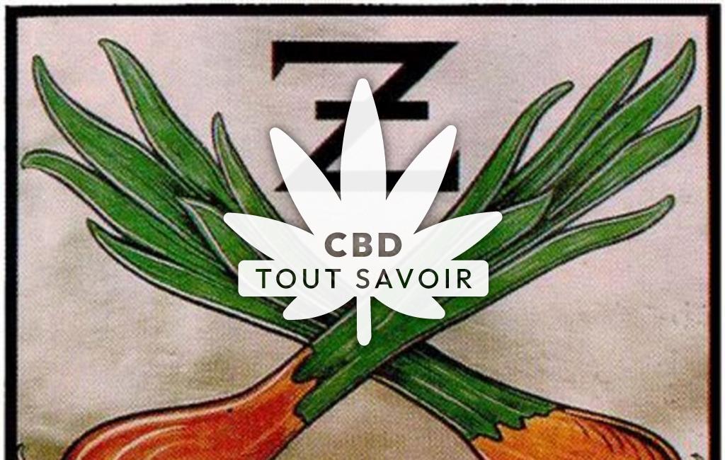 Village à Monts avec feuille Cannabis CBD